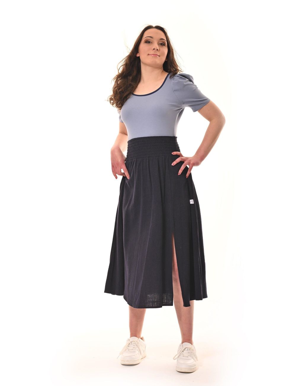 Frock Tales Blue Belle Top With Scoop Neck