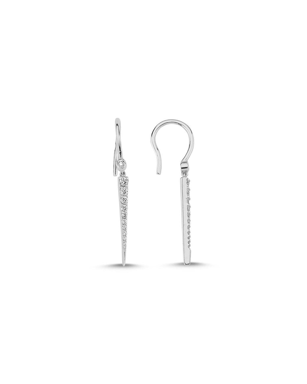Ecce | Artisan Diamonds White 14K Solid Small Rod Diamond Earring