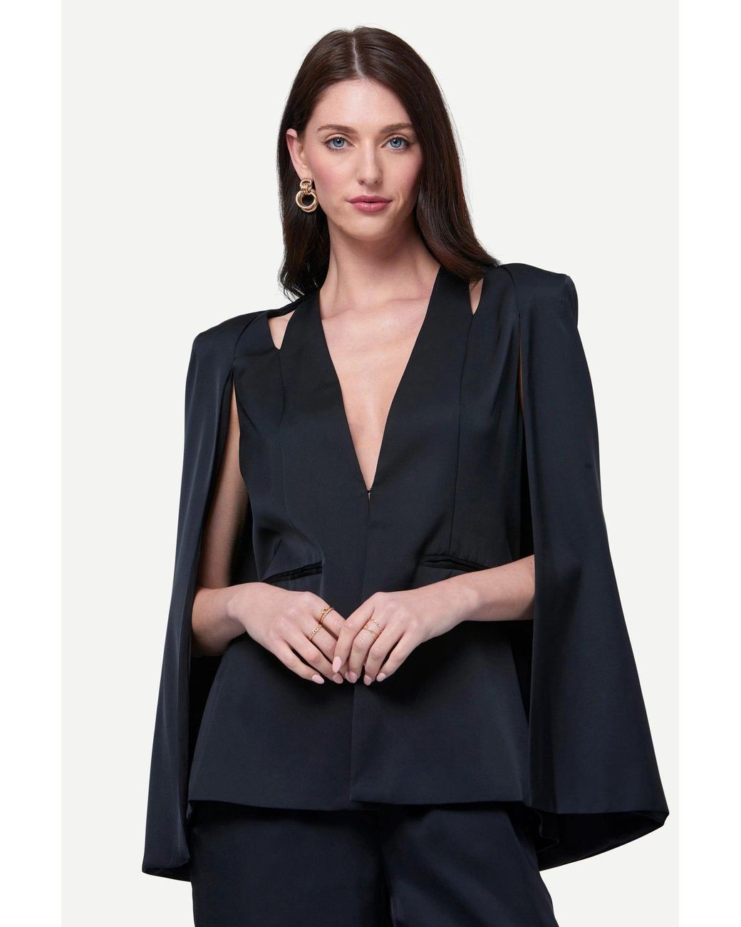 Zafur Blue Medinah Cape Blazer