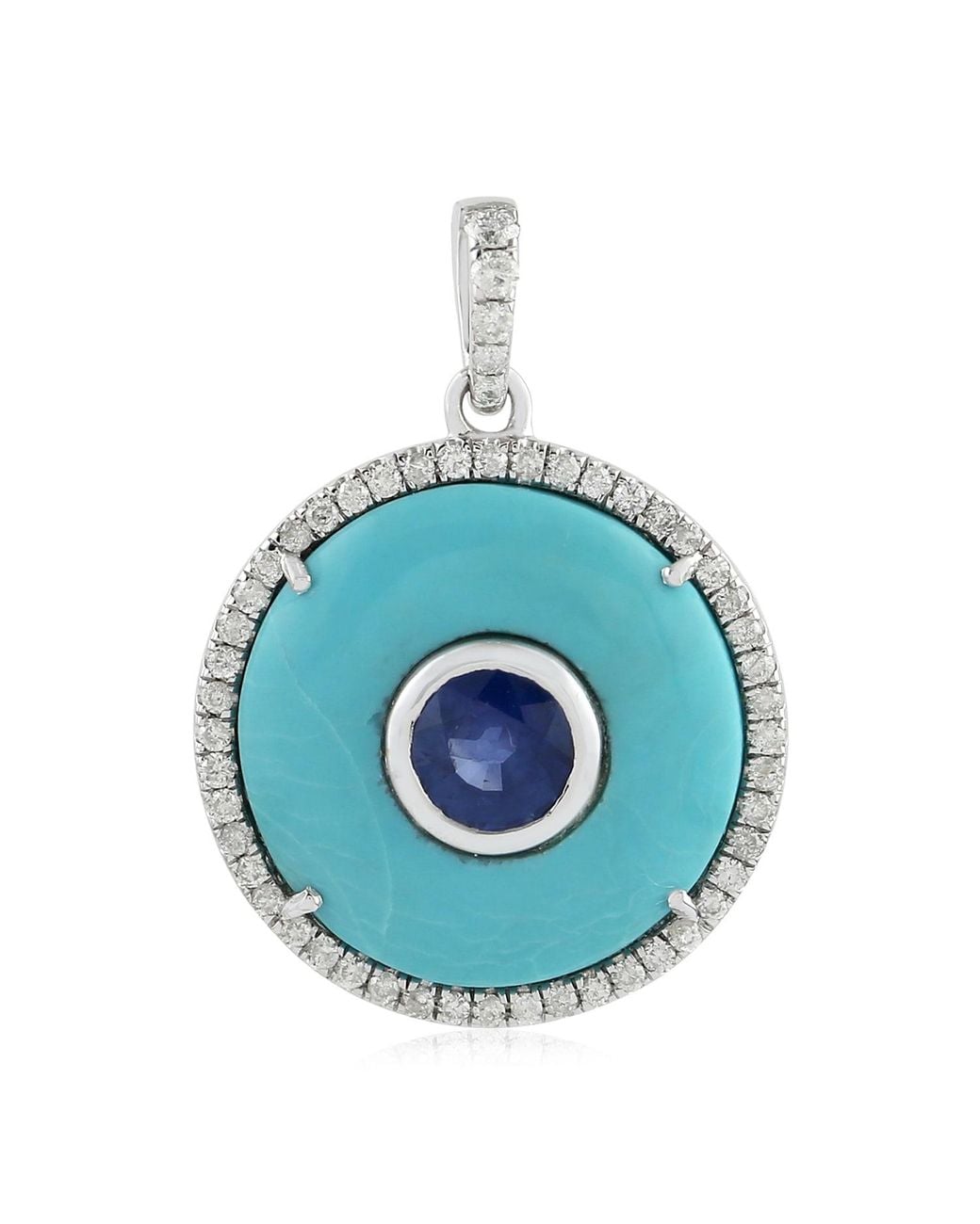 Artisan Blue 18K, Sapphire & Diamond Halo Pendant