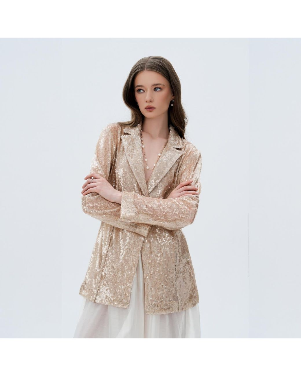 Elsava Natural Sequin Jacket