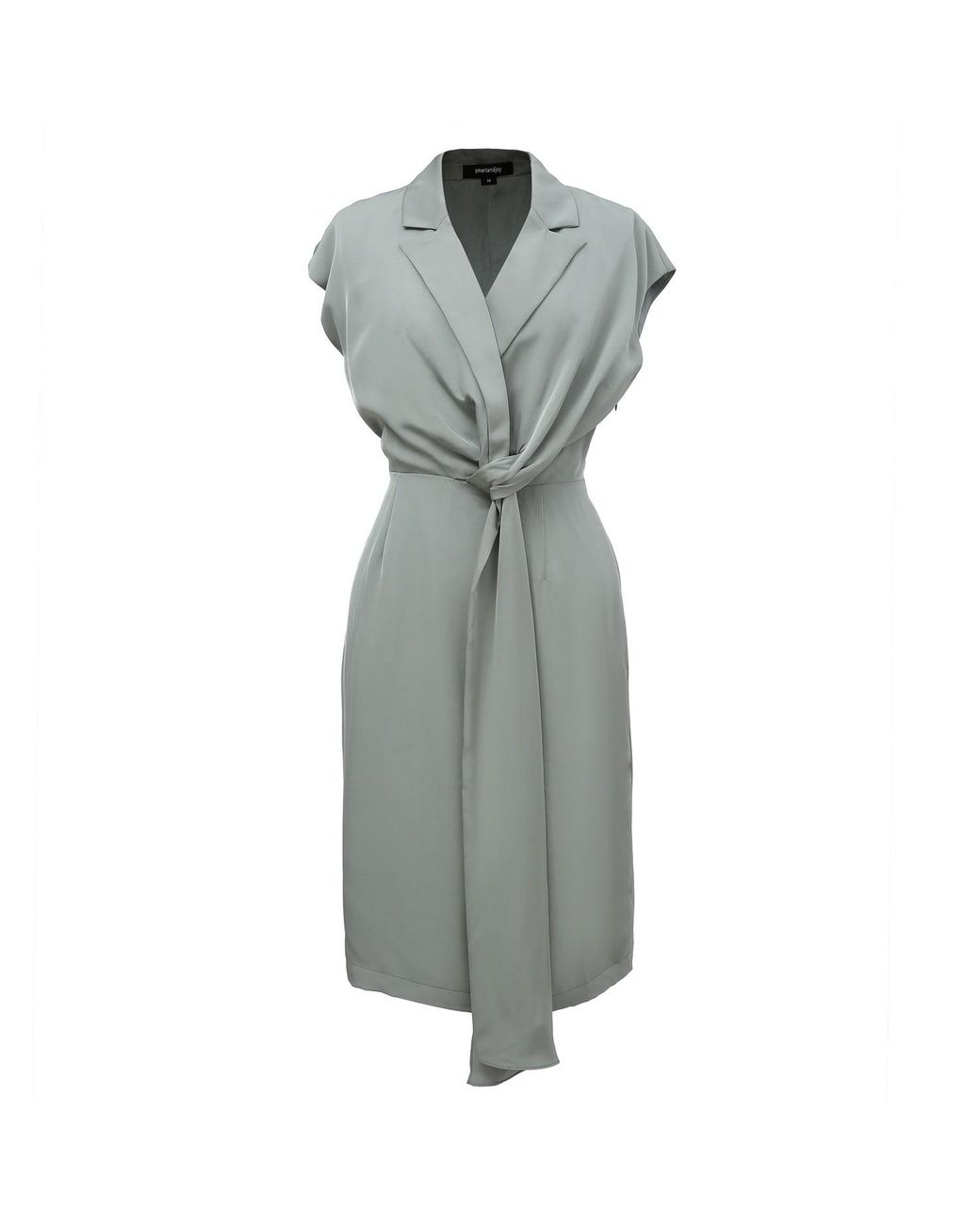 Smart and Joy Gray Asymmetrical Dress With Draped Panel