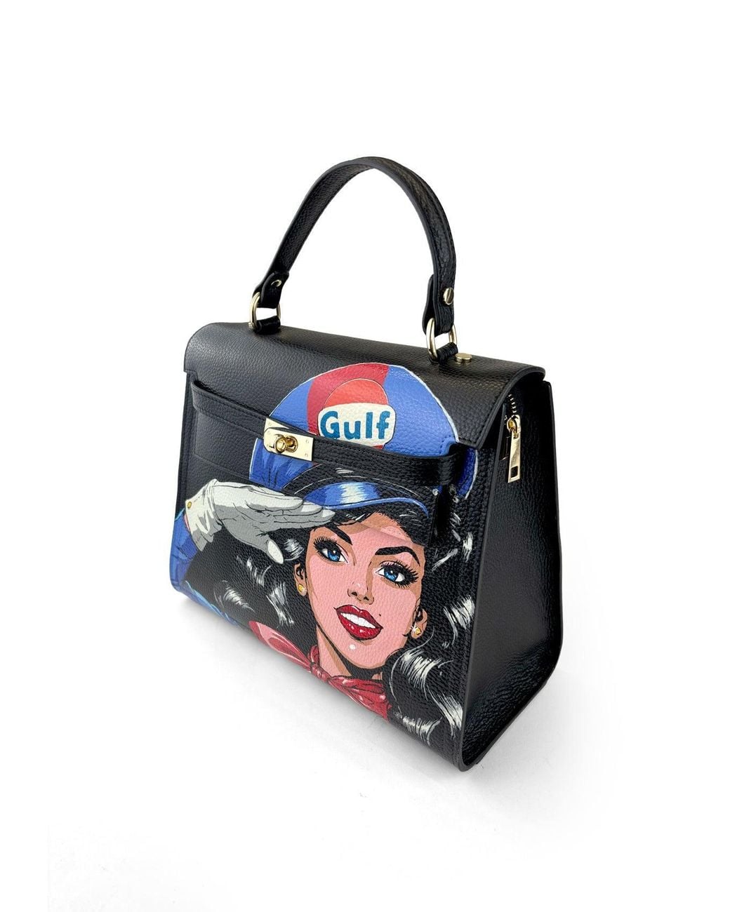 Maison Rubaiyat Blue Lulu Hand-Painted Leather Top Handle Bag – Gulf