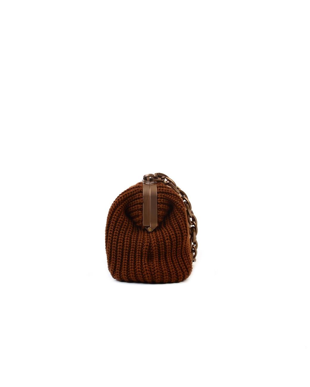 SJW BAGS LONDON Brown Balmoral Knitted Purse Clutch