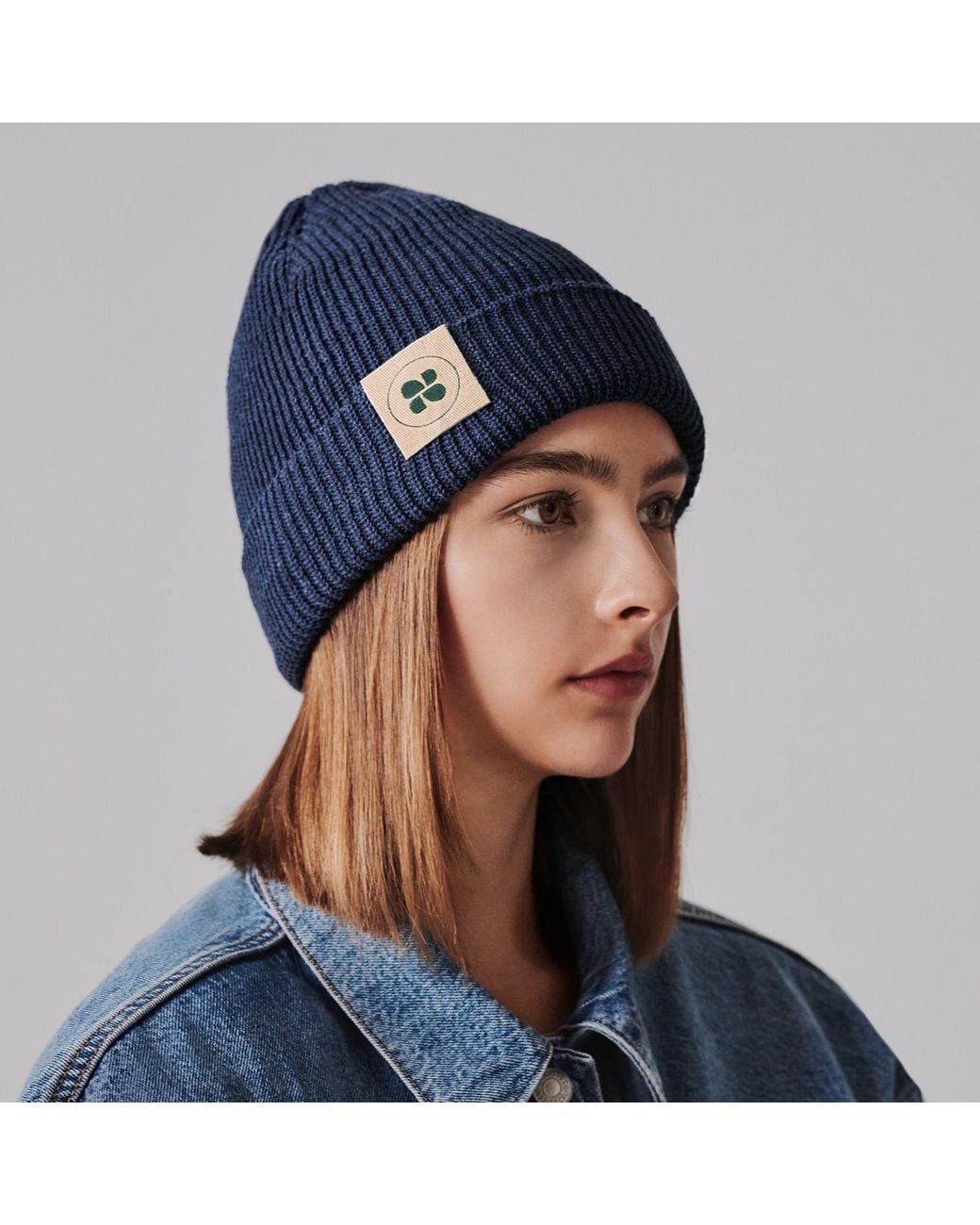 The New Orchard Blue Lumberjack Recycled Vegan Beanie
