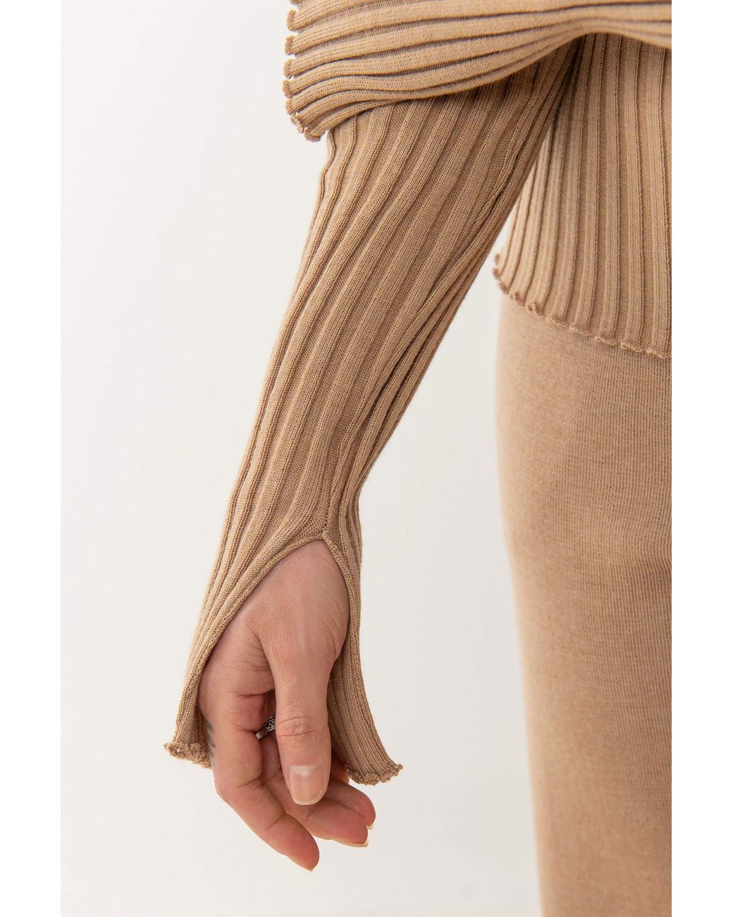 SALANIDA Natural Brera 100% Merino Long-sleeve Top Beige