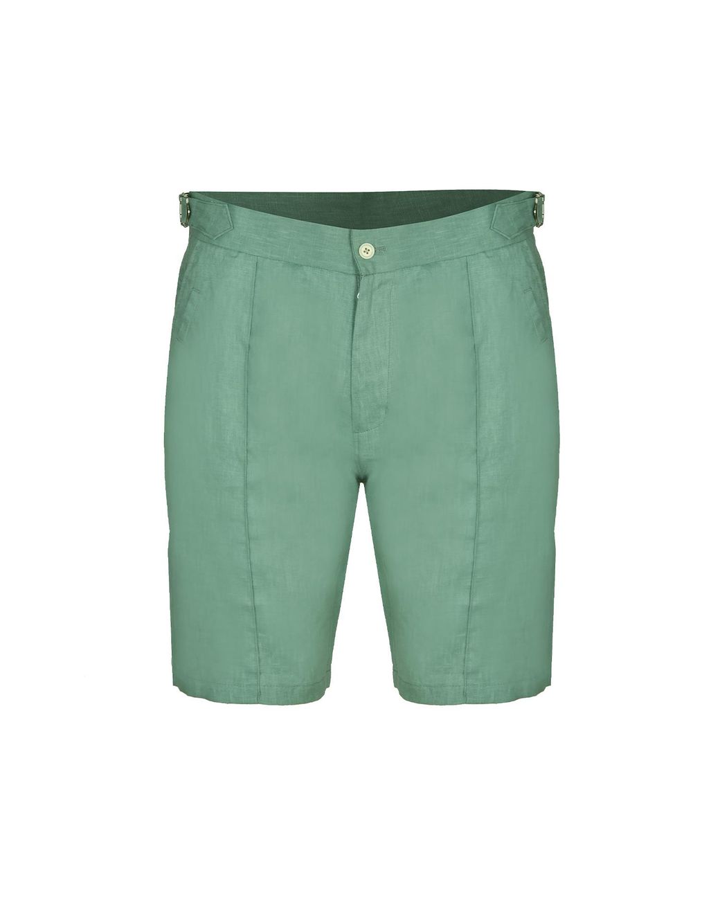 DAVID WEJ Green Hugo Linen Short With Side Adjuster for men