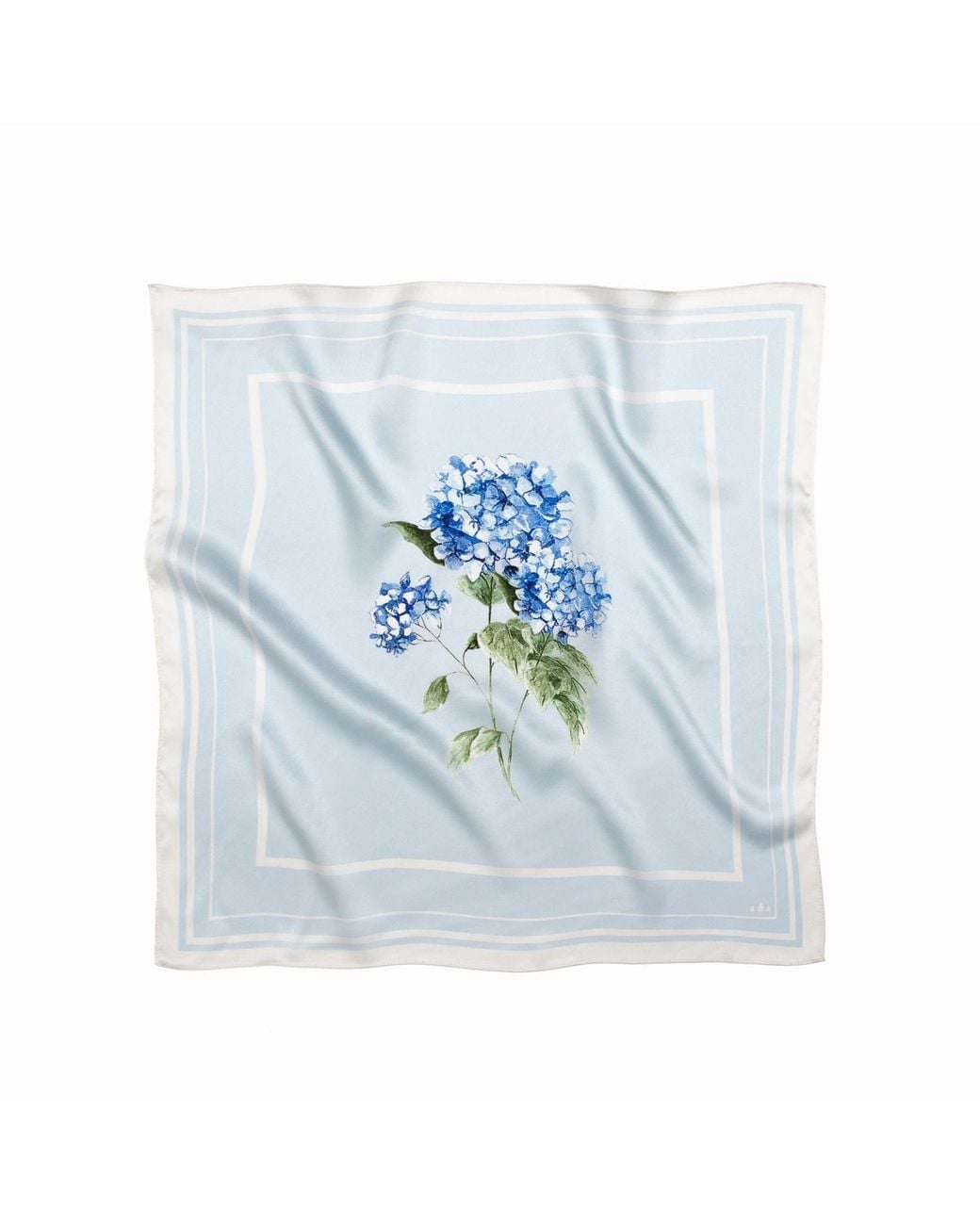 RainSisters Blue Light Small Floral Natural Silk Scarf