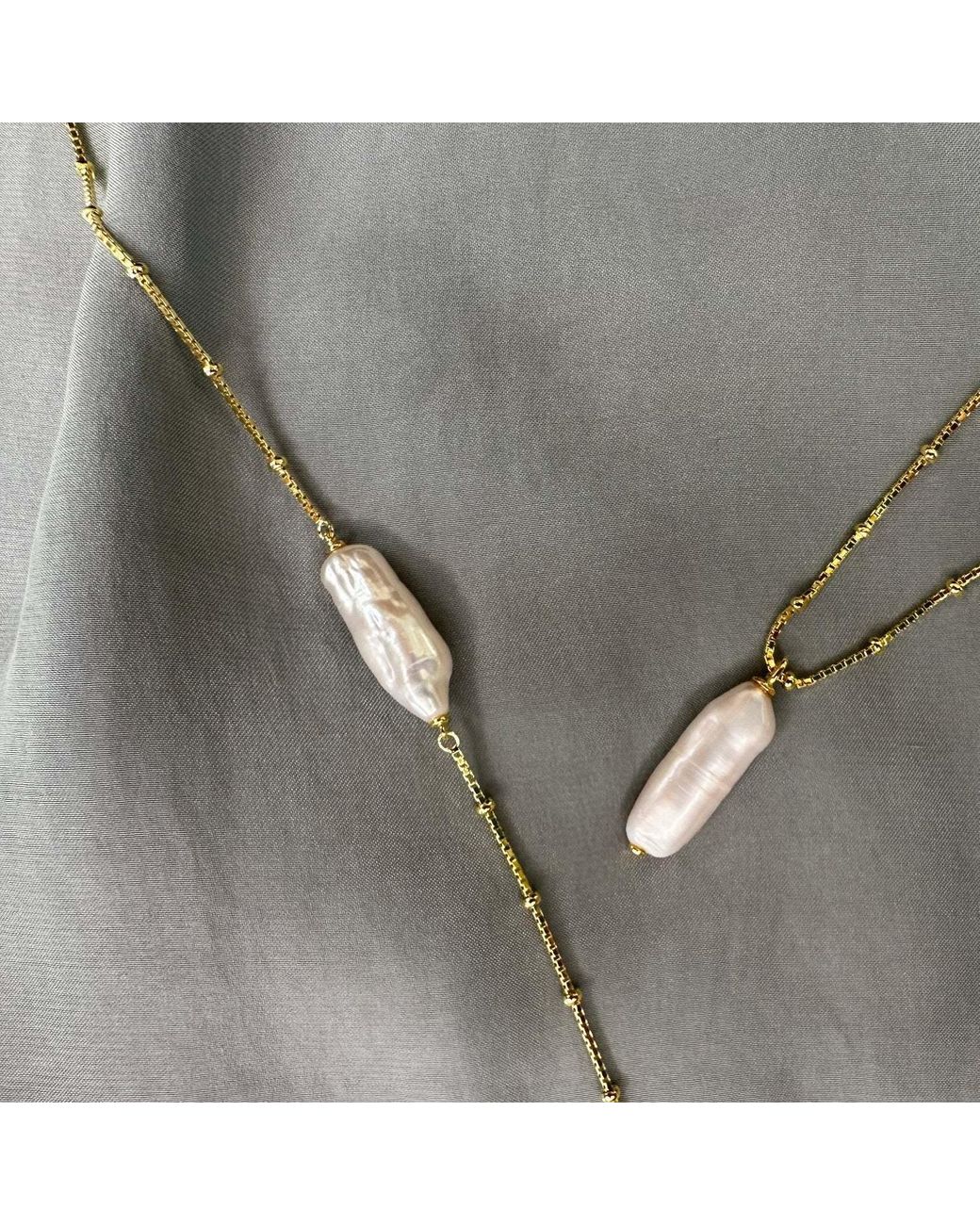 Clemence Wren Metallic Baroque Freshwater Pearl Bracelet