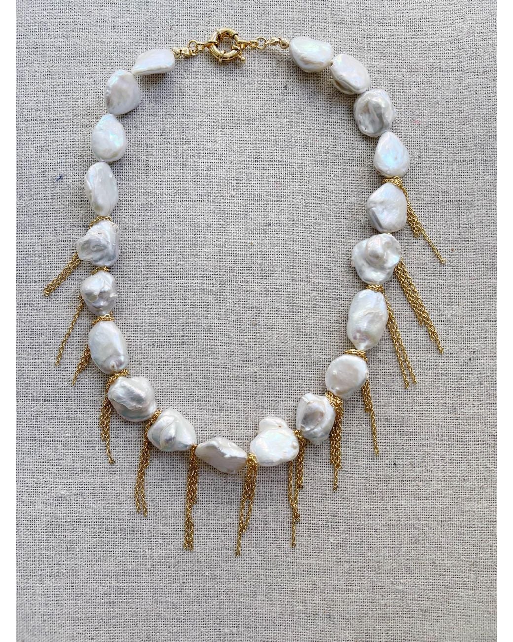 Carolina Benoit White Salt Water Heirloom – Naama Necklace