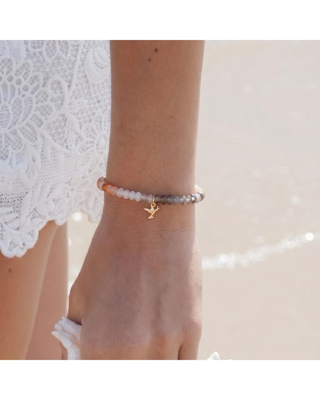With Love Darling Metallic Moonstone Peace Bracelet