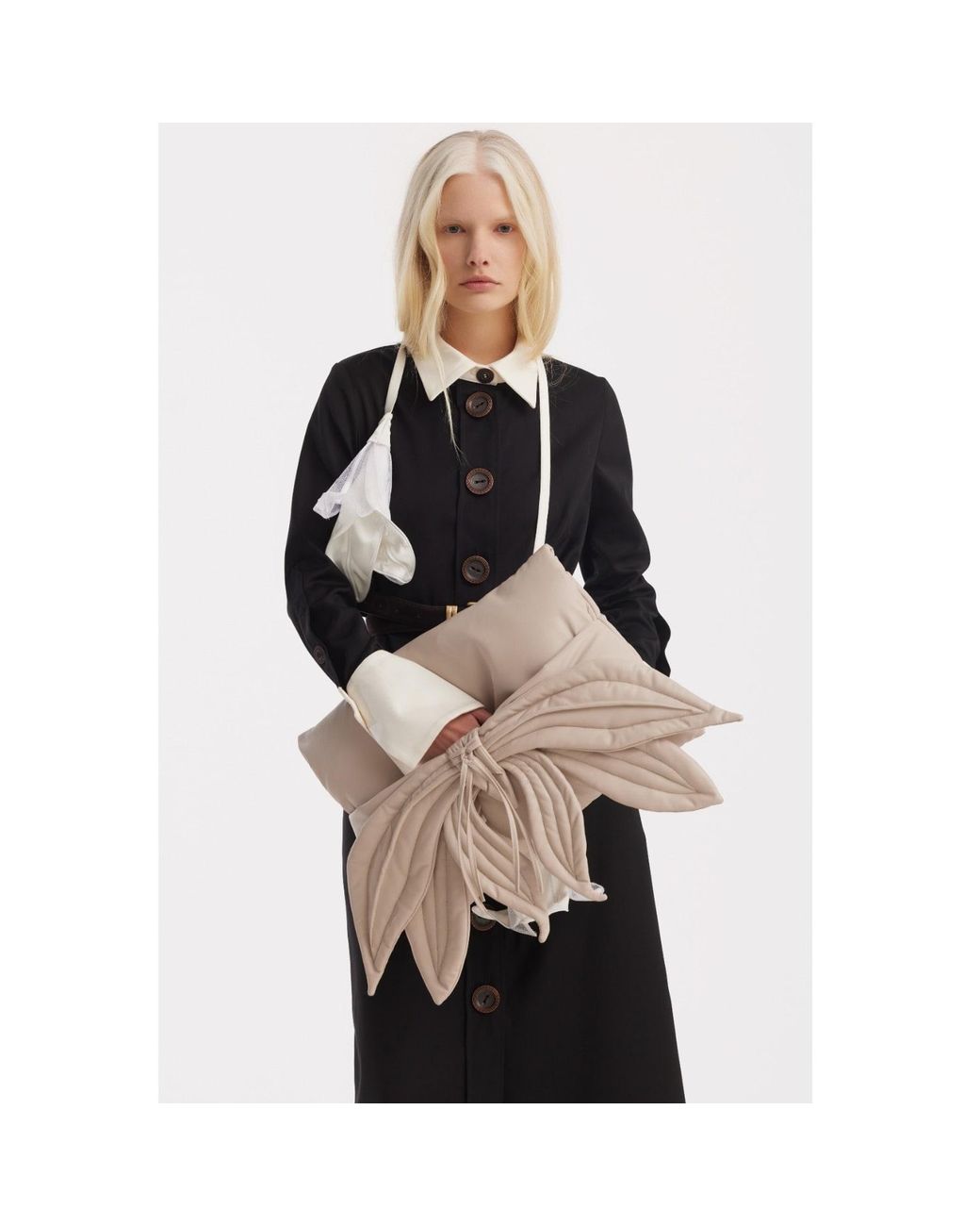 Julia Allert Black Monochrome Midi Shirt Dress –