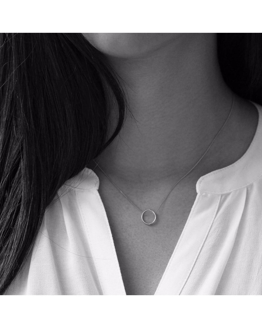 Lee Renee Metallic Halo Necklace Silver