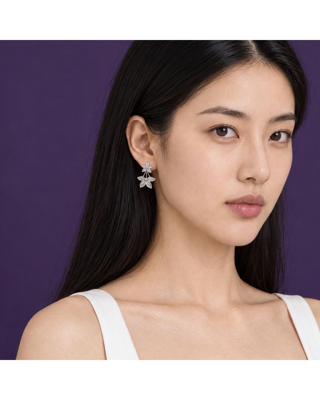 Yieon Metallic Stars Fine Floral Filigree Stud Earrings