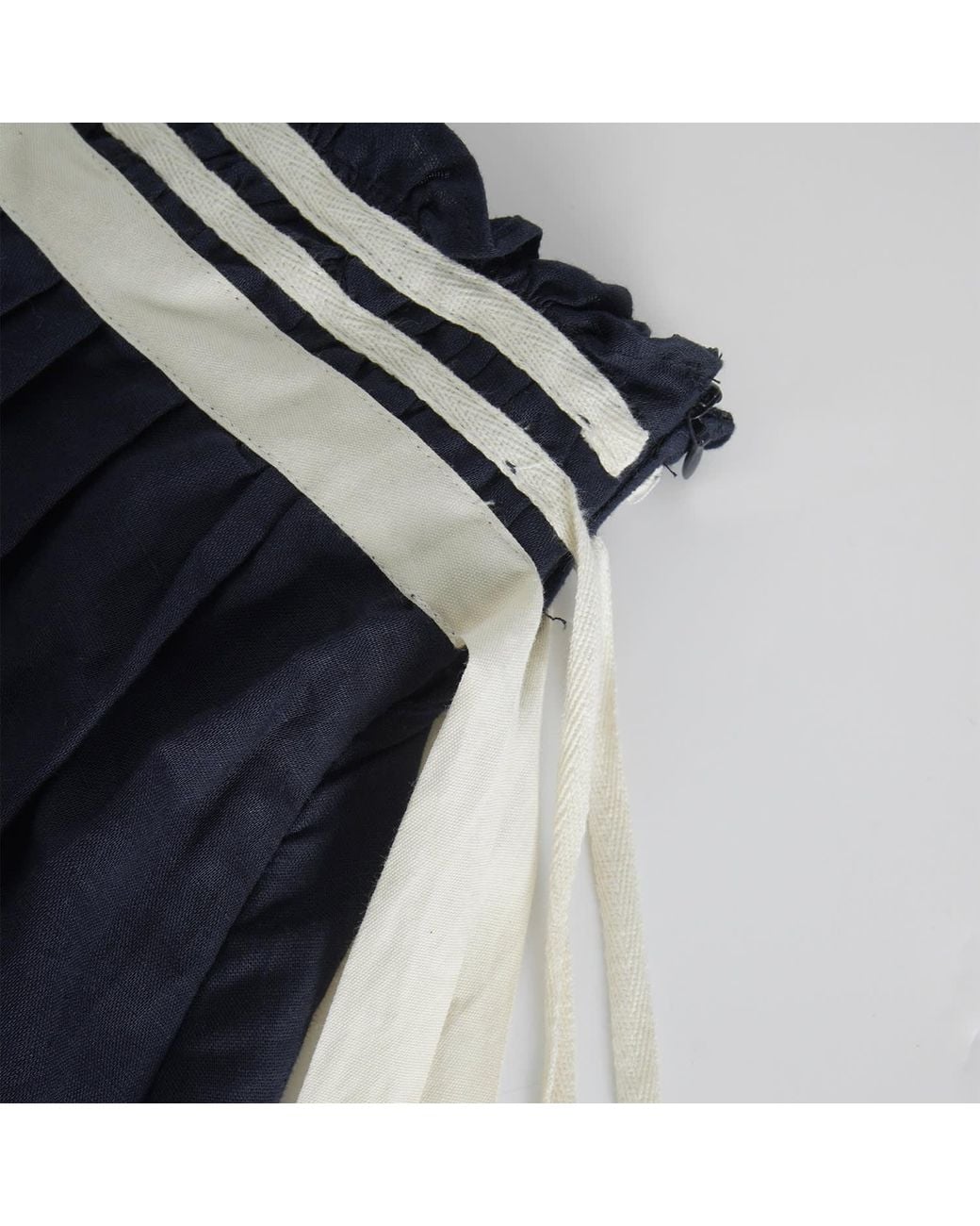 Smart and Joy Blue Flared Linen Midi Skirt