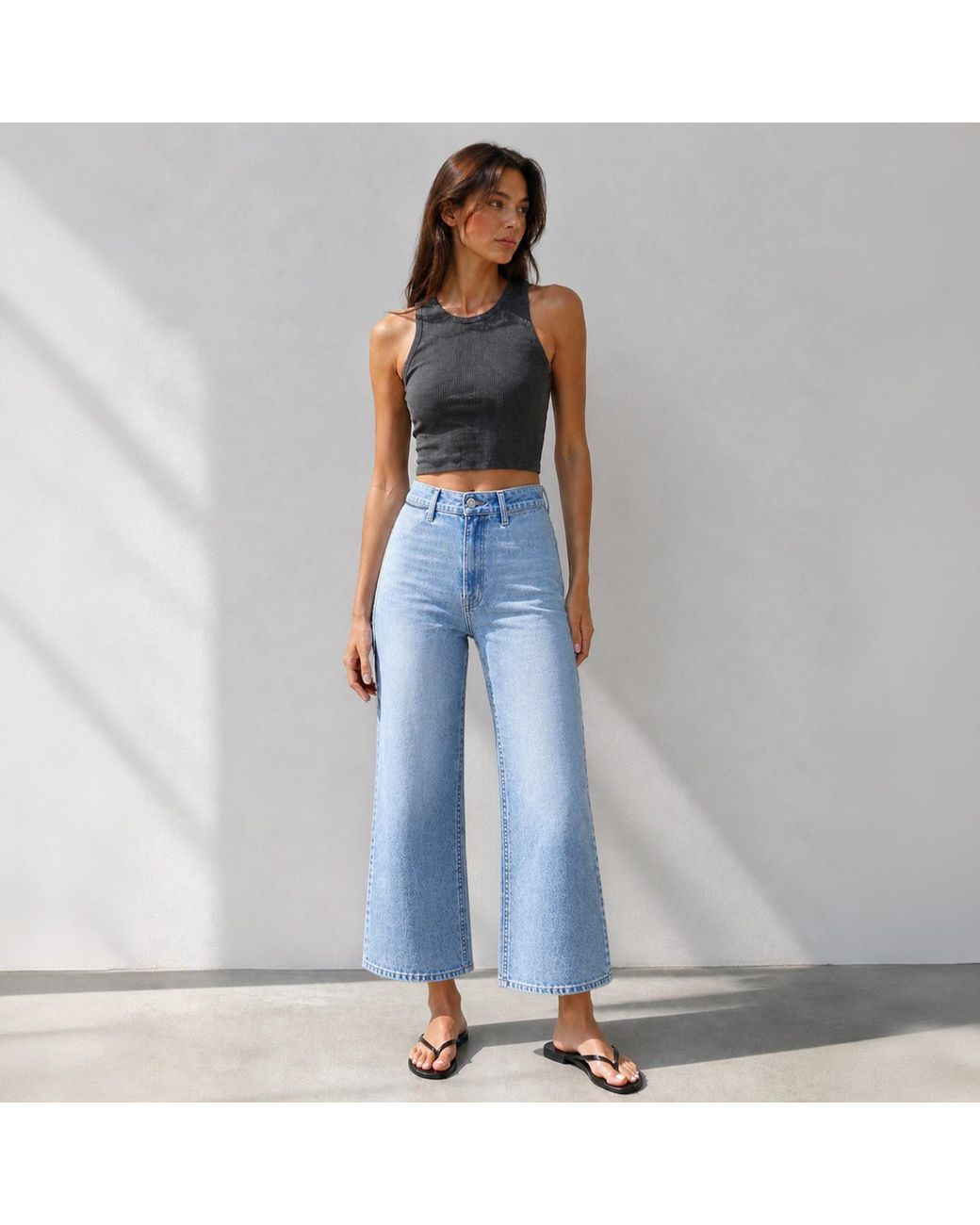 NOEND Blue Queen High Rise Wide Leg Jeans