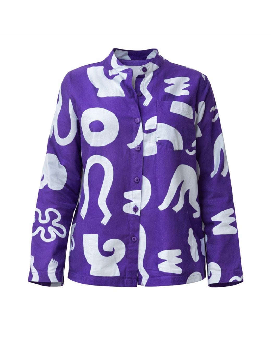 Wild Clouds Purple Organic Cotton & Linen Shirt