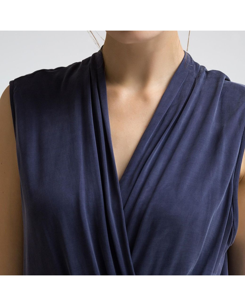 Smart and Joy Blue Drapy Asymmetrical Dress