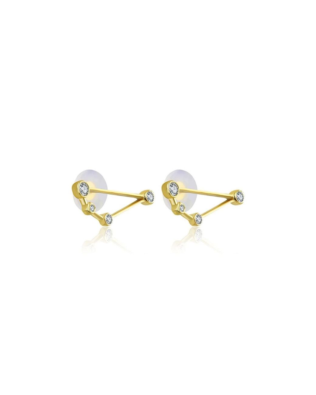 Genevieve Collection Metallic Capricorn Zodiac Constellation Earring 18K & Diamond