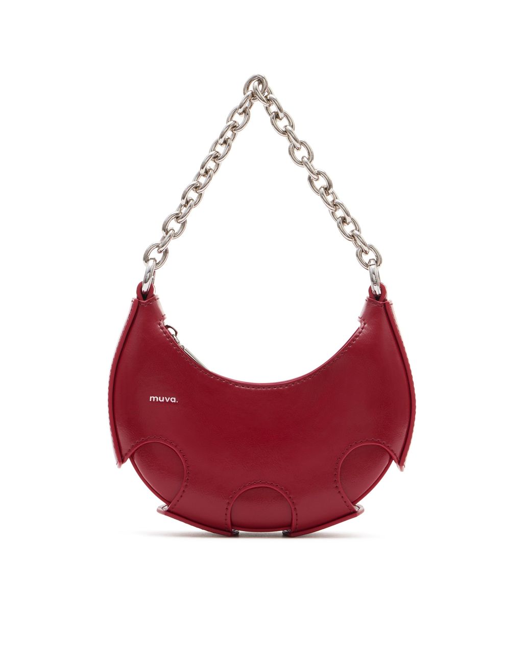 Amy Lynn Red Reno Leather Handheld Crescent Mini Bag