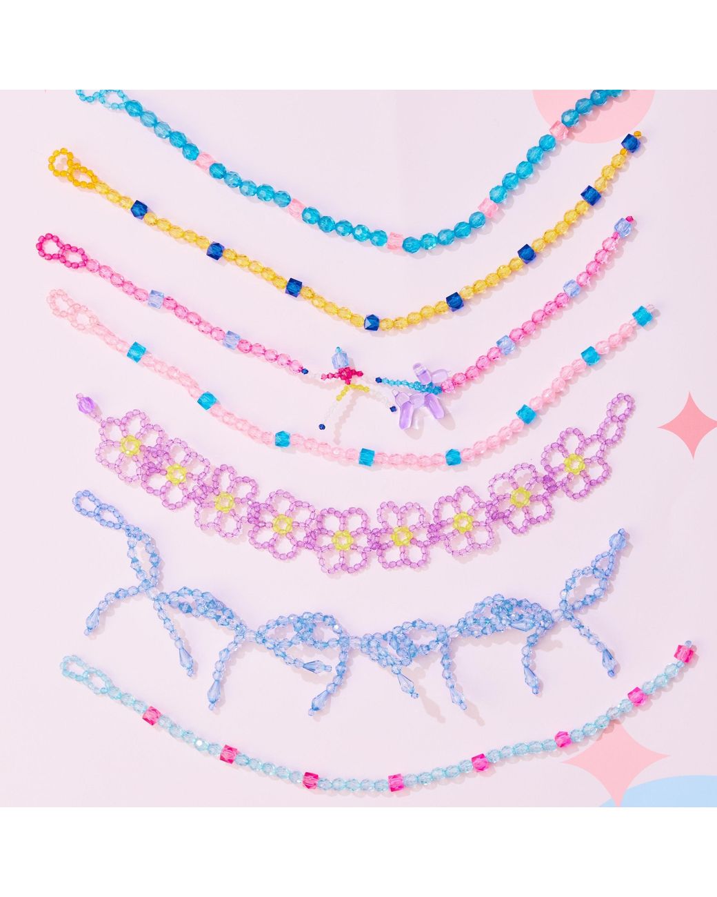 Tillie Beads Blue Pup Skeleton Bead Necklace