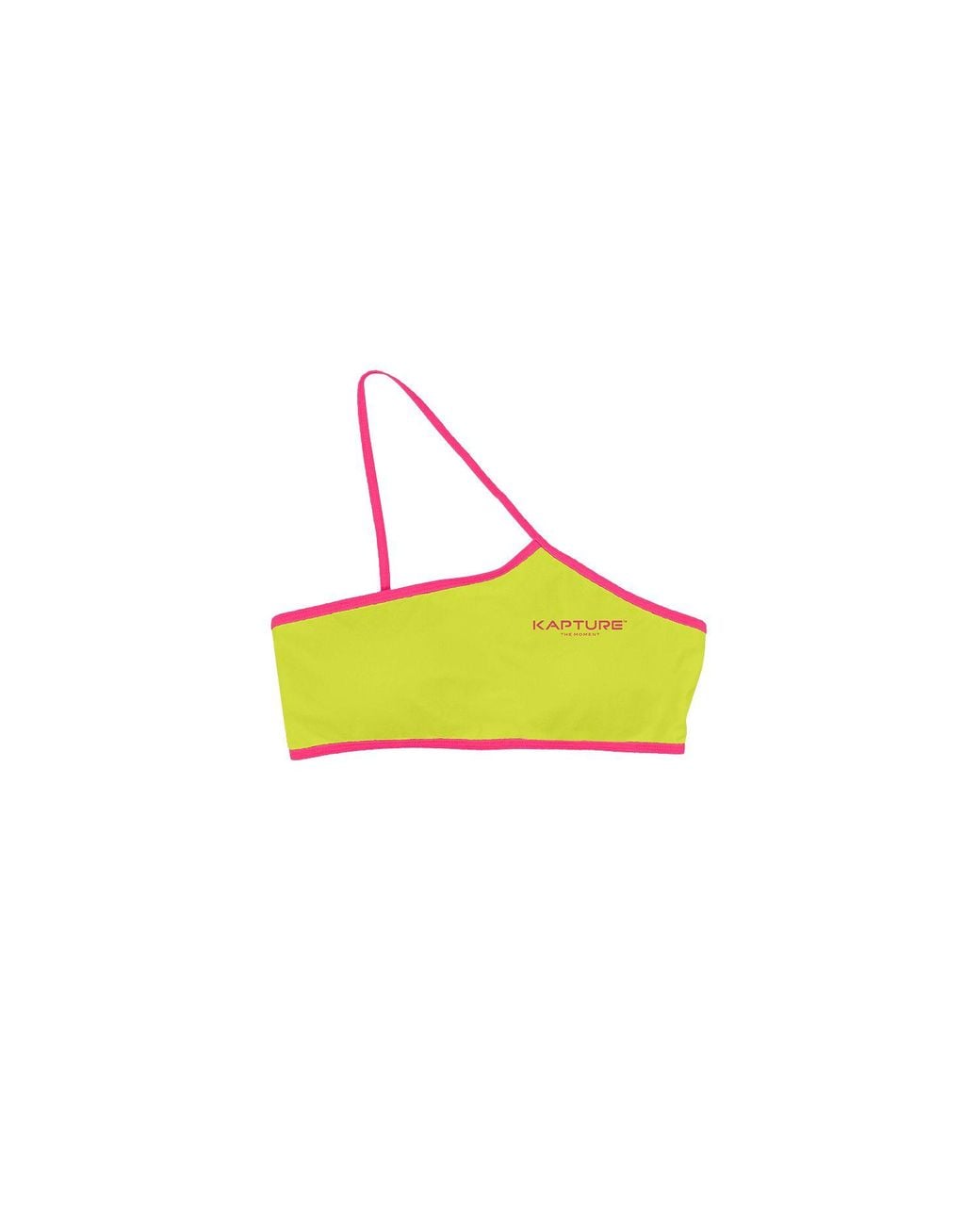 Kapture Yellow Dayglow One Shoulder Recycled Bikini Top