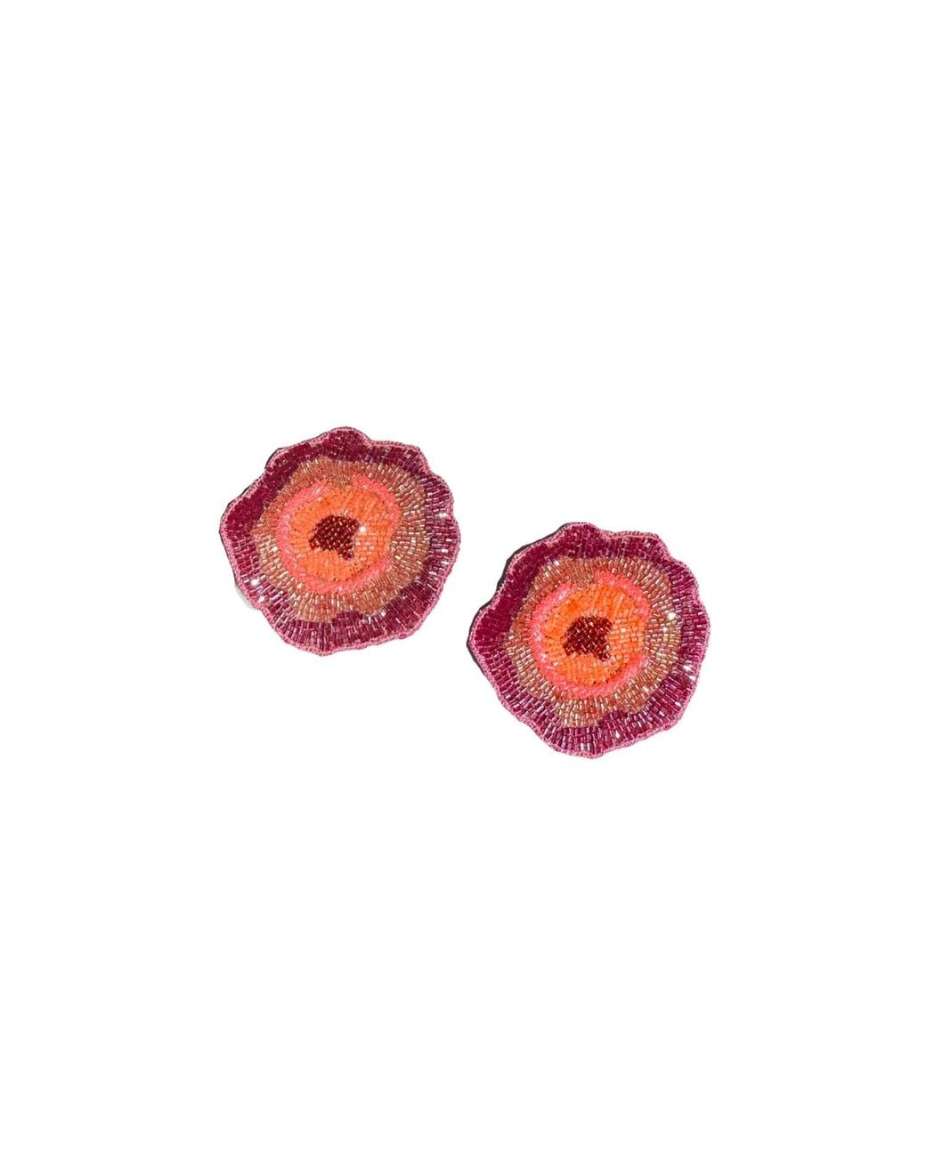 Simitri Red Rose Bloom Earrings