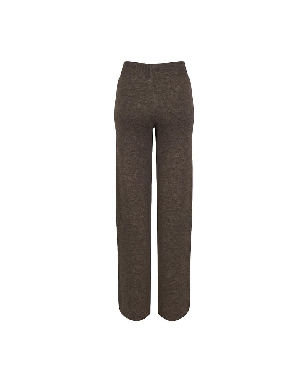 tirillm Brown Andrea Merino Wool Loose Fitted Trouser- Dark Mull Melange