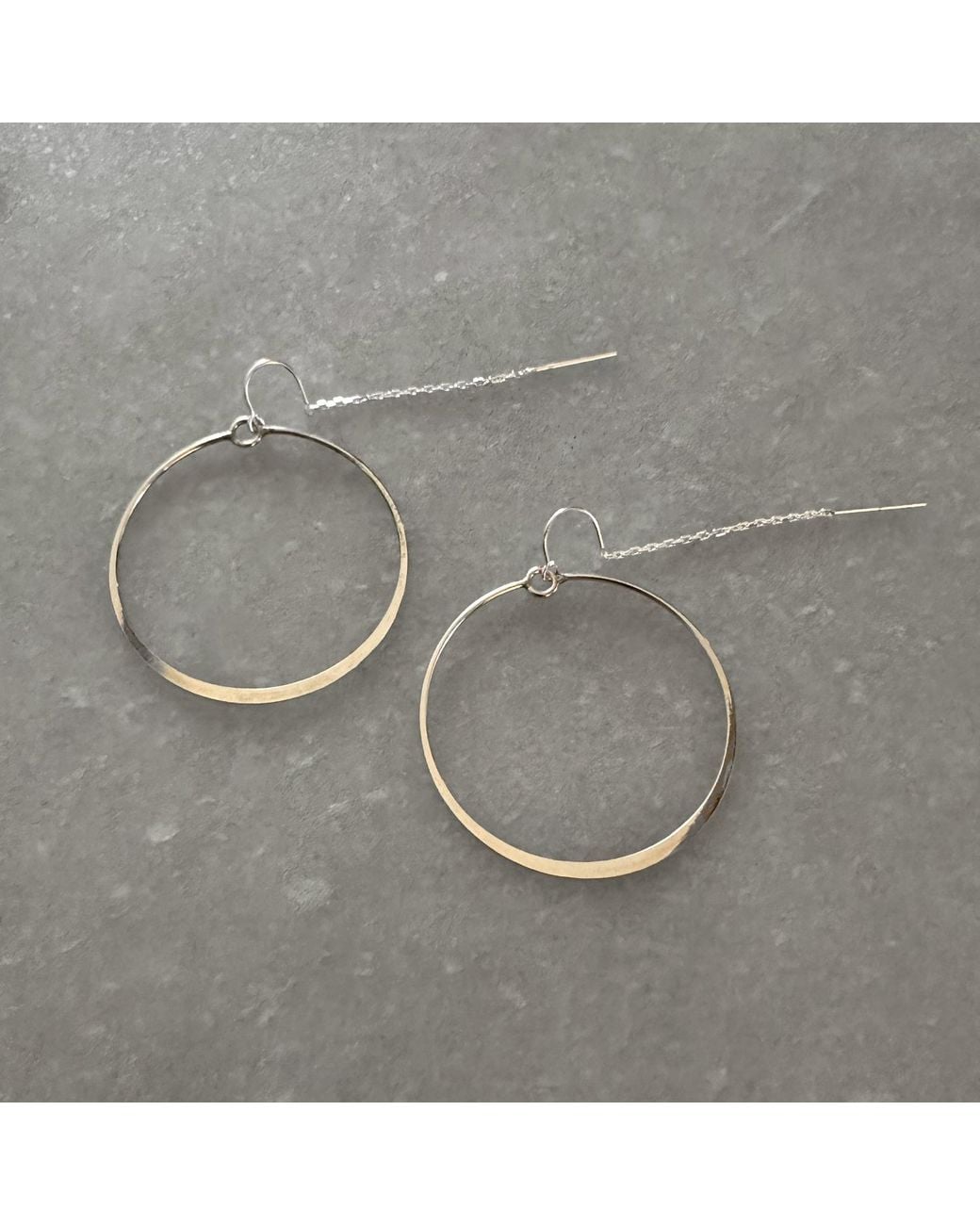 Heather Hawkins Jewelry Metallic Flat Hoop Threader Earrings