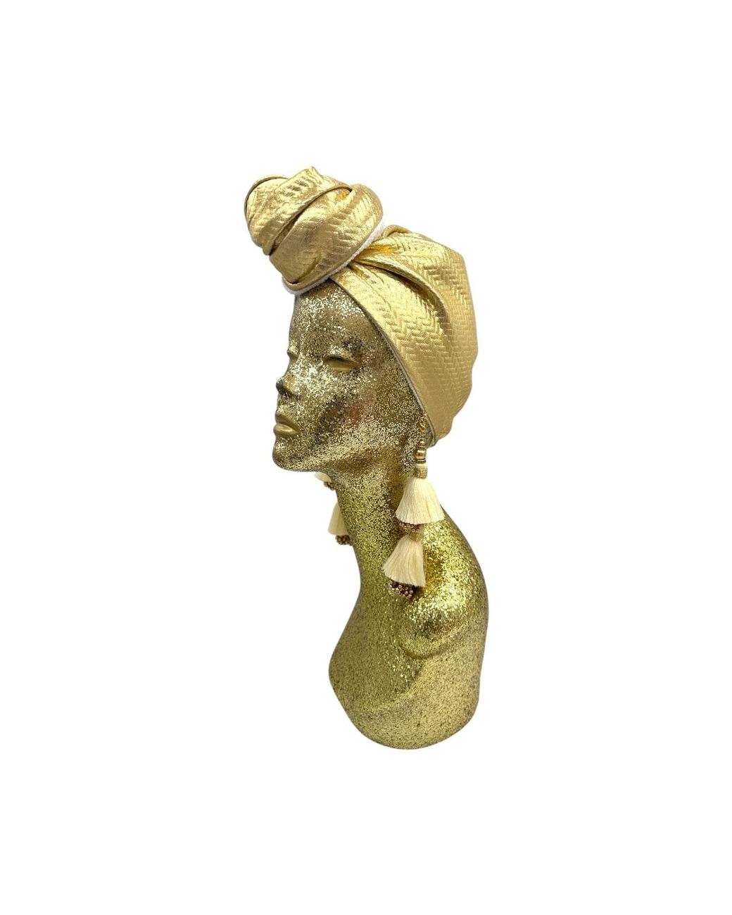 Julia Clancey Metallic Zia Golden & Ivory Terry Didi Dorado Turban