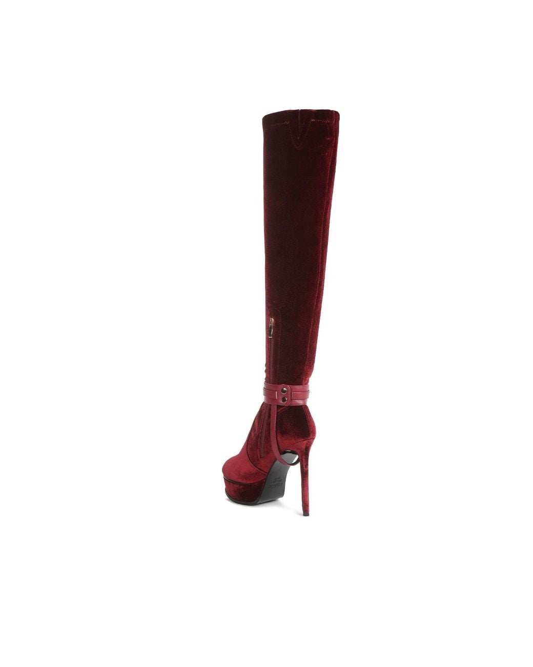 Rag & Co Red Bison High Platform Heeled Long Boots