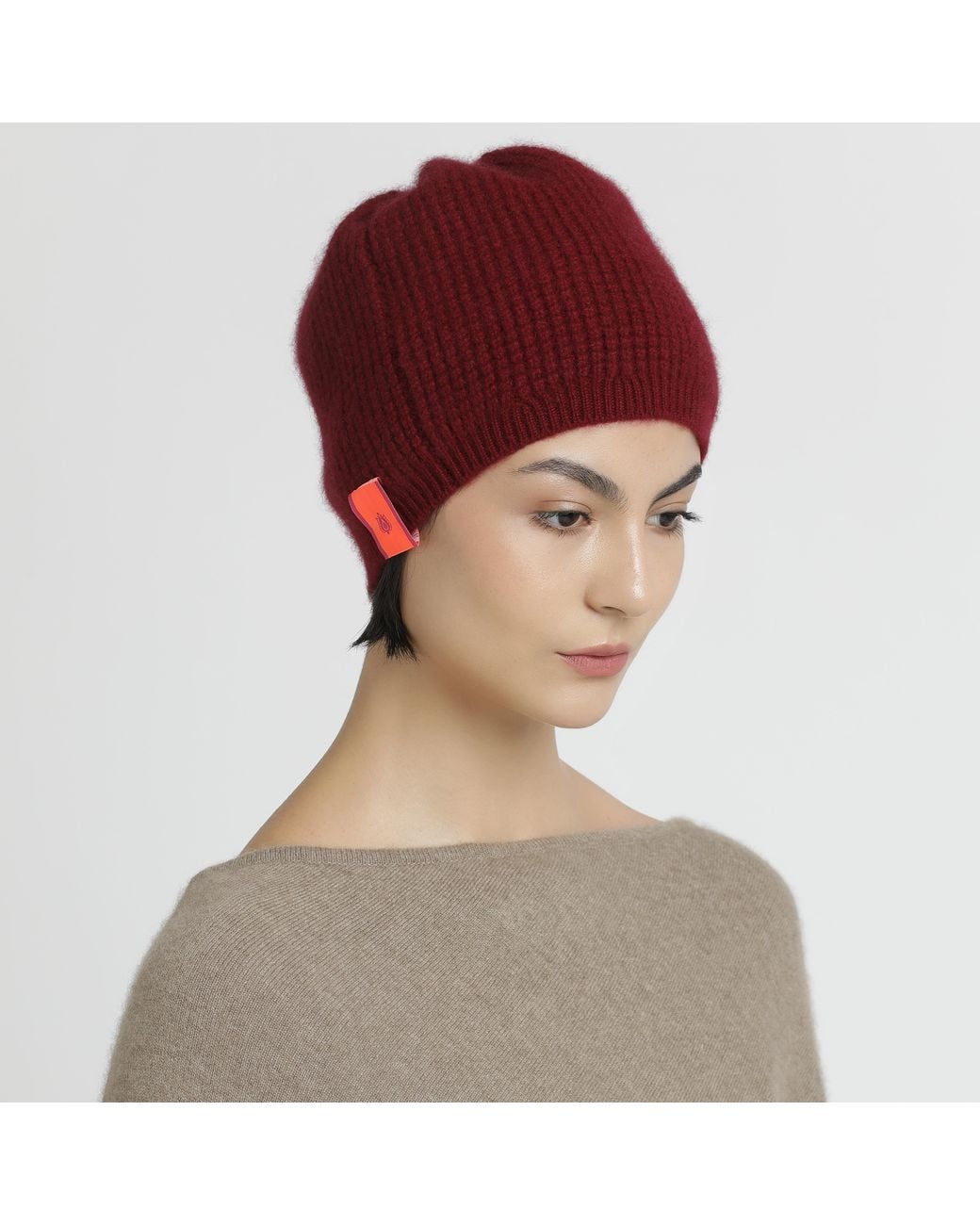 Pink Maharani Red Knitted Winter Beanie – Burgundy