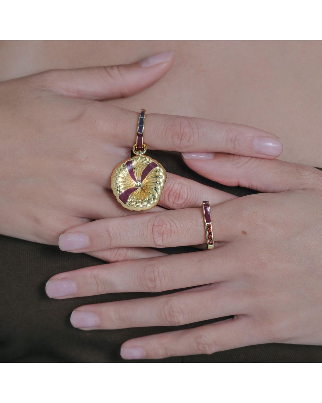 Onia Metallic Earth Enamel Loop Lock