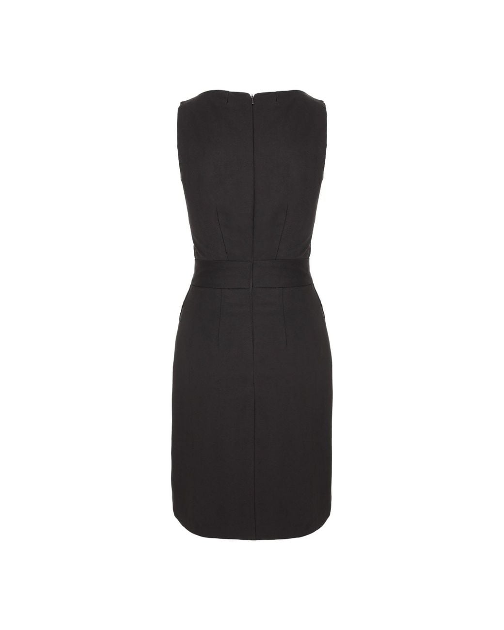 AVENUE No.29 Black Round Neckline Wrap Midi Dress