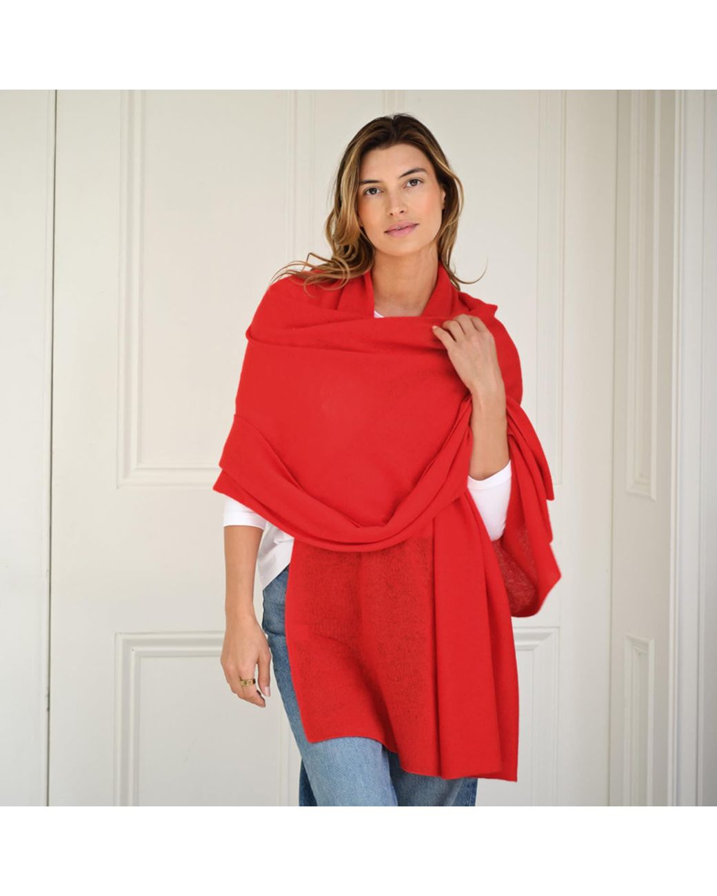 Cove Red Lola Cashmere Travel Wrap