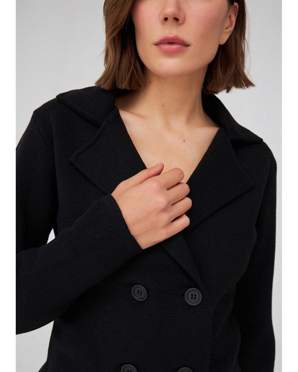 Peraluna Black Classic-Fit Blazer Knitwear Jacket