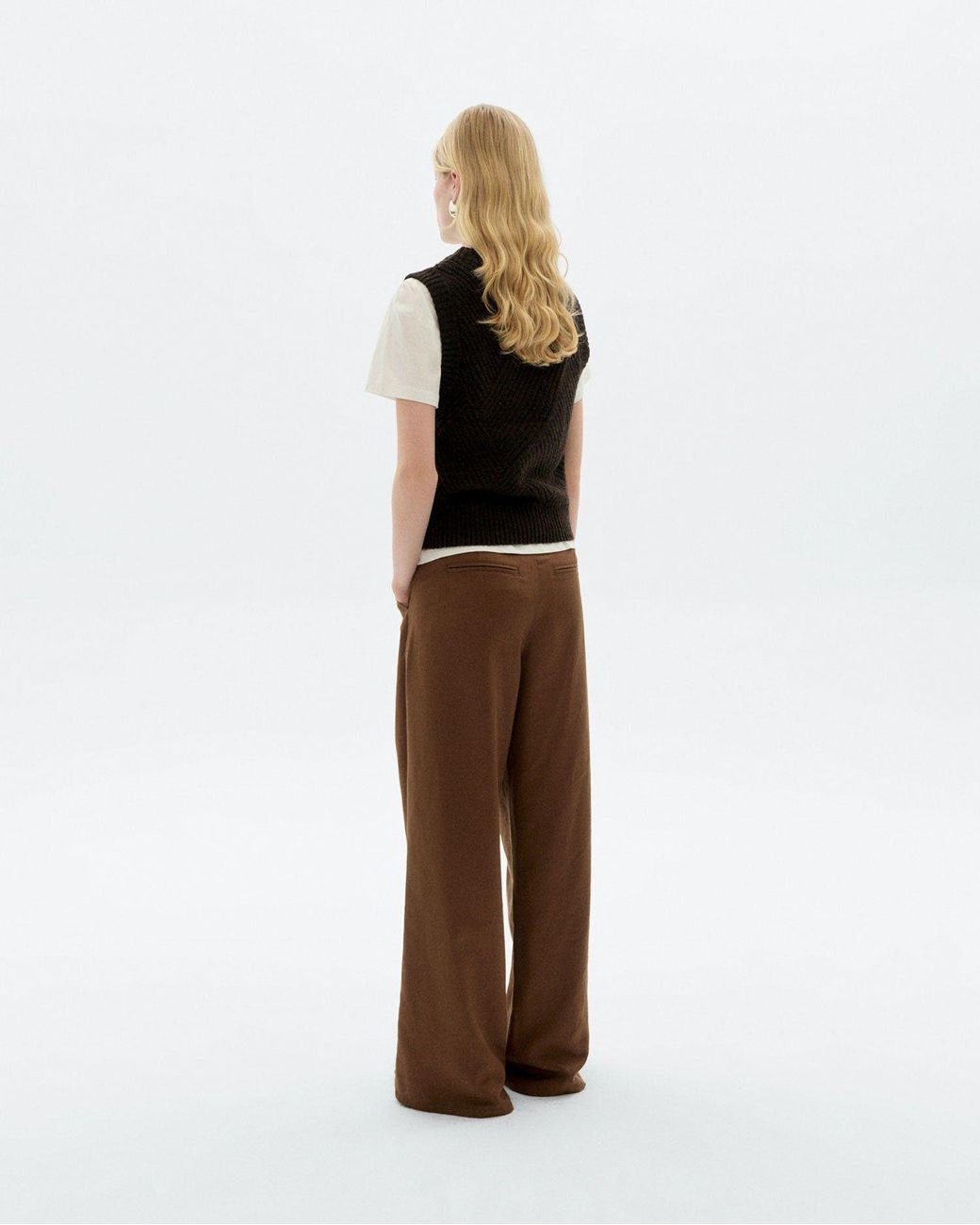 Thinking Mu Brown Wide Leg Pleat Molly Pants