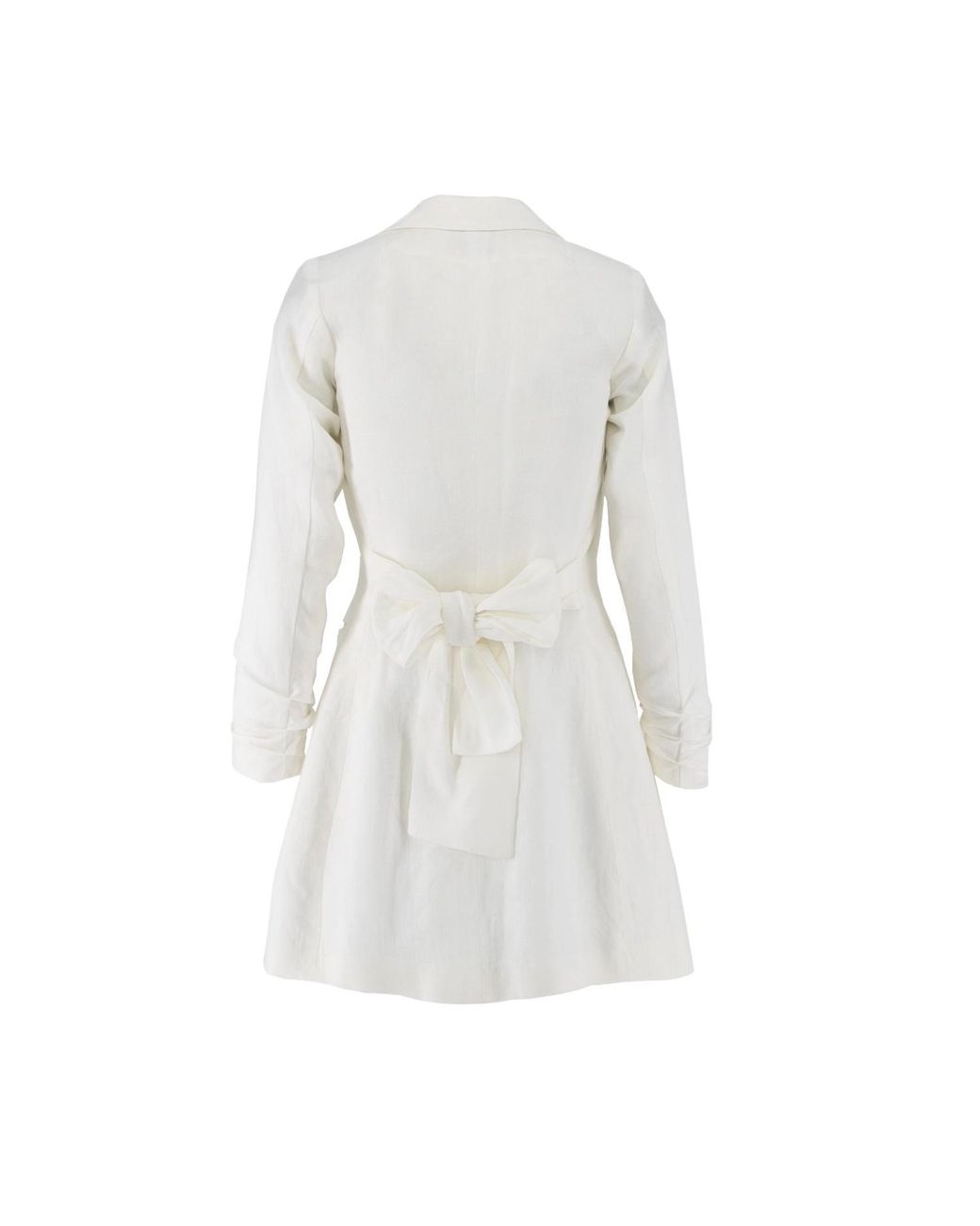 AVENUE No.29 White Linen Blazer Dress With Bow
