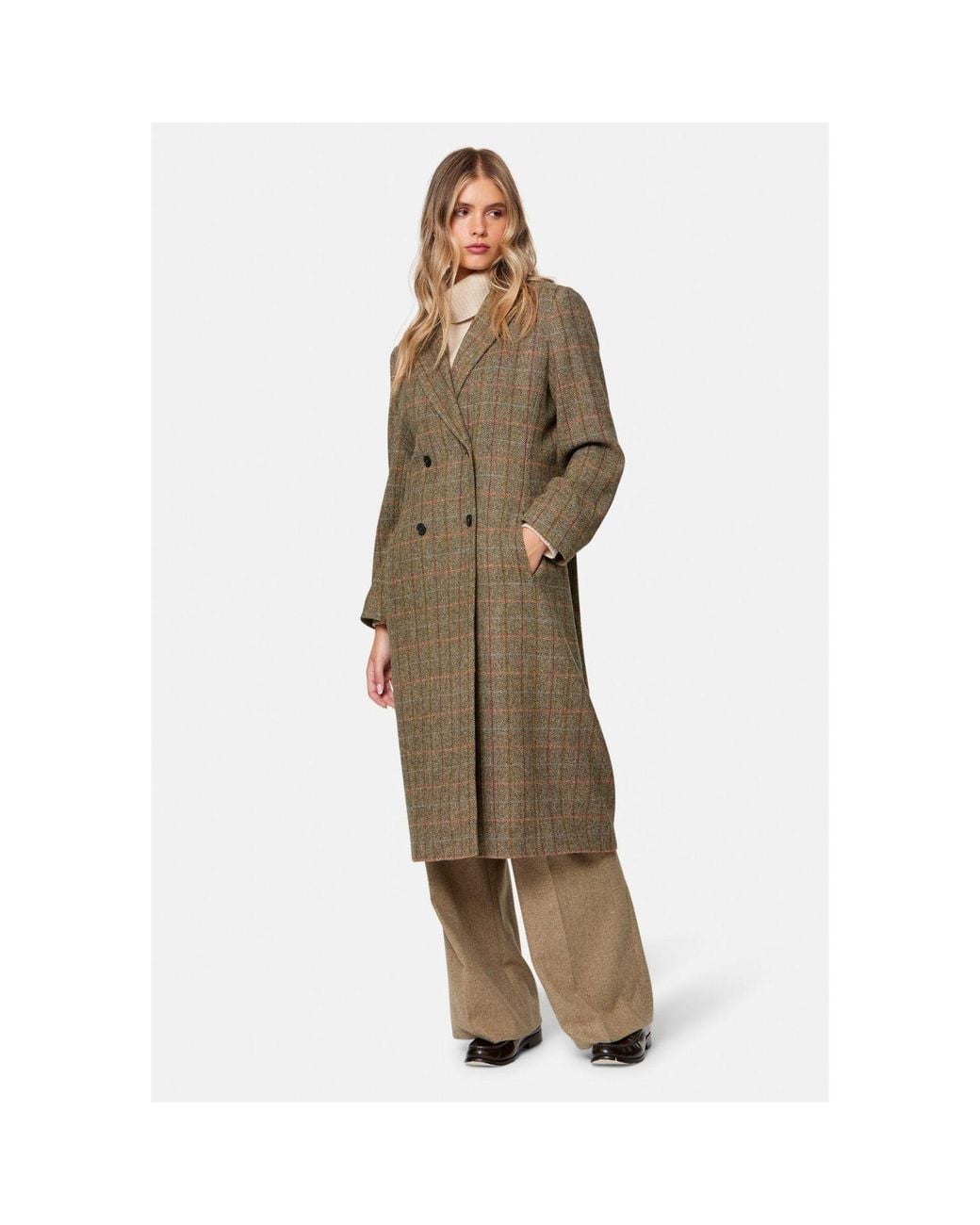 Helen Mcalinden Natural Beryl Herringbone Tweed Coat