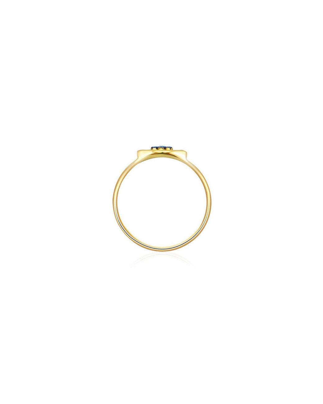 Genevieve Collection Metallic 18K Evil Eye Sapphire Diamond Ring