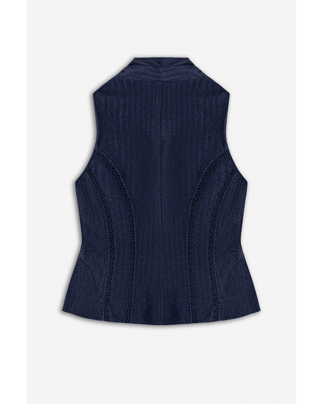 Nocturne Blue Loop Trim Tailored Vest