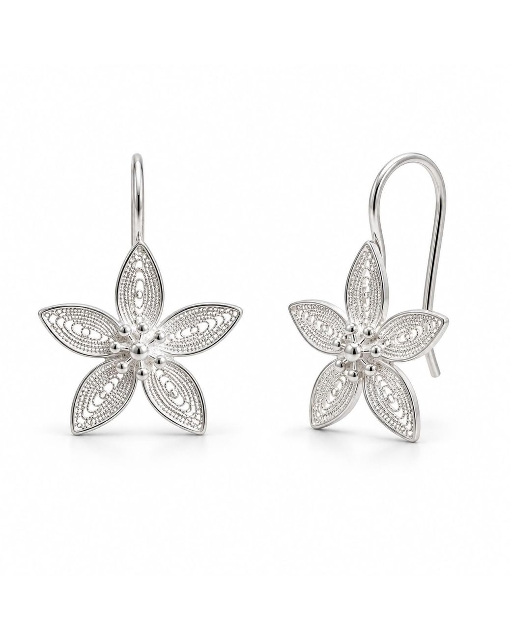 Yieon Metallic Lilac Fine Filigree Drop Earrings