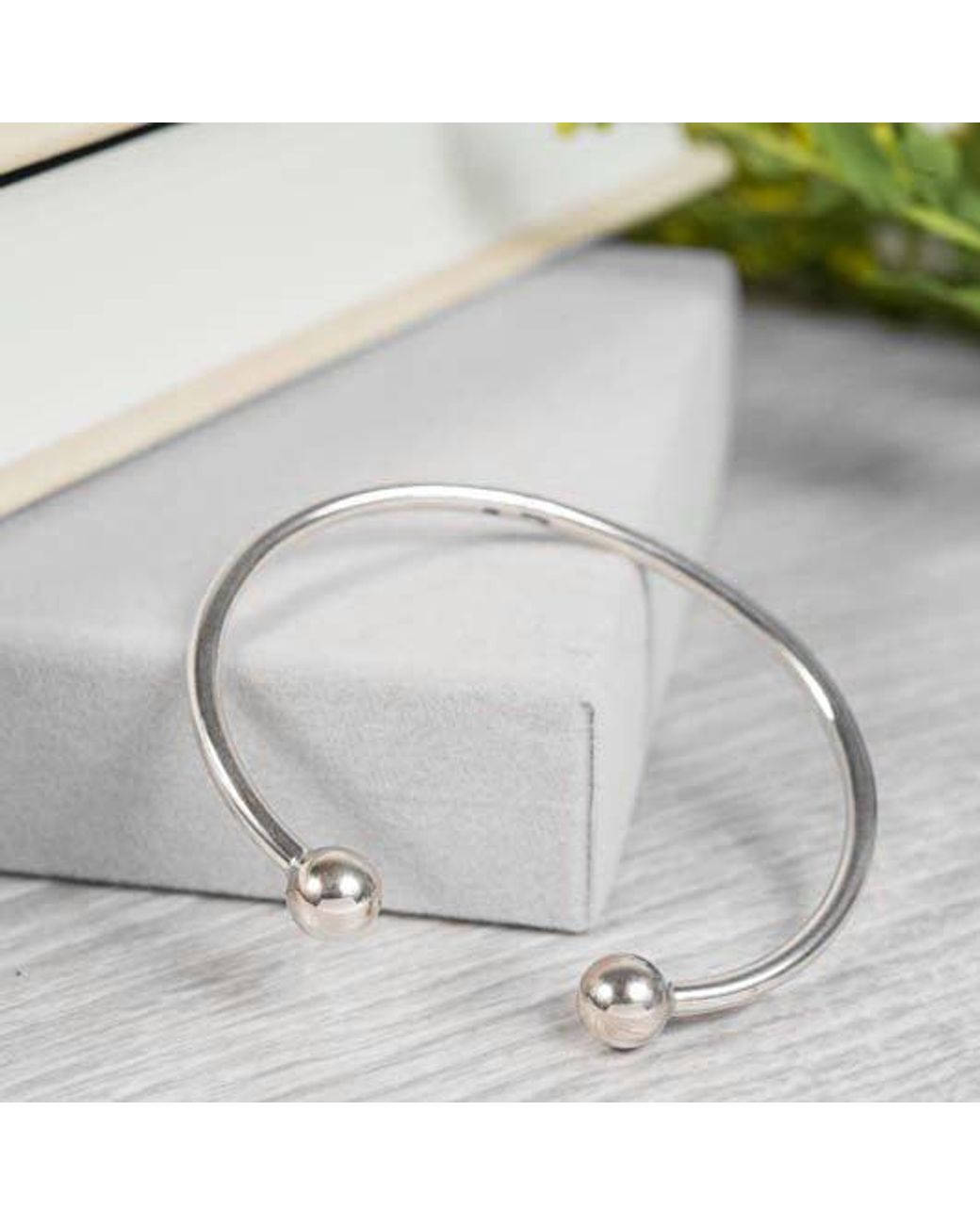 Auree Jewellery White Curzon Sterling Torque Bangle