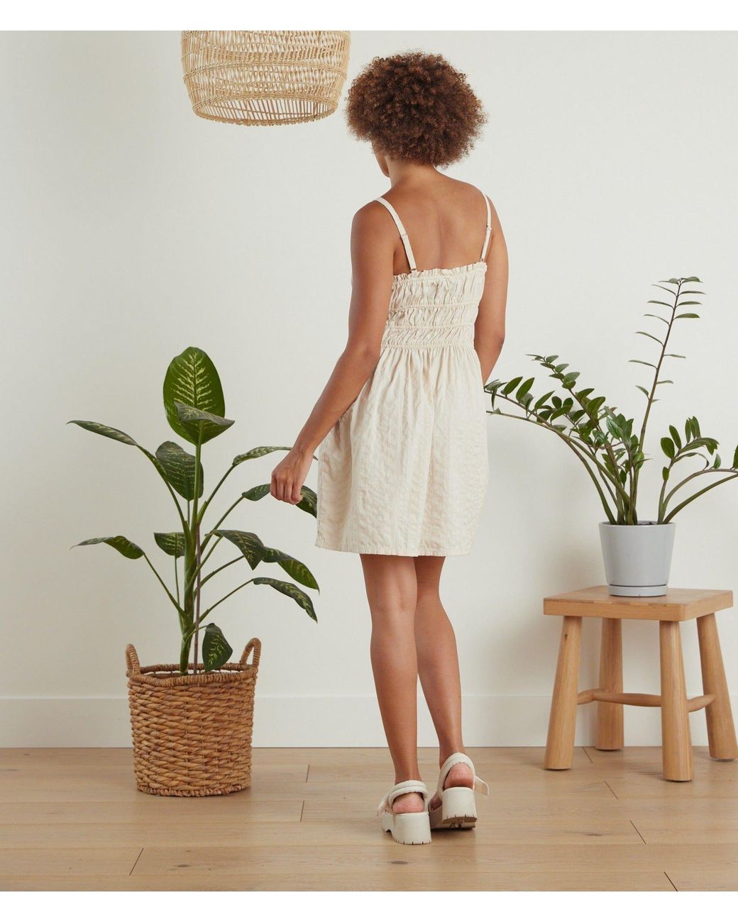 Known Supply White Smocked Dress