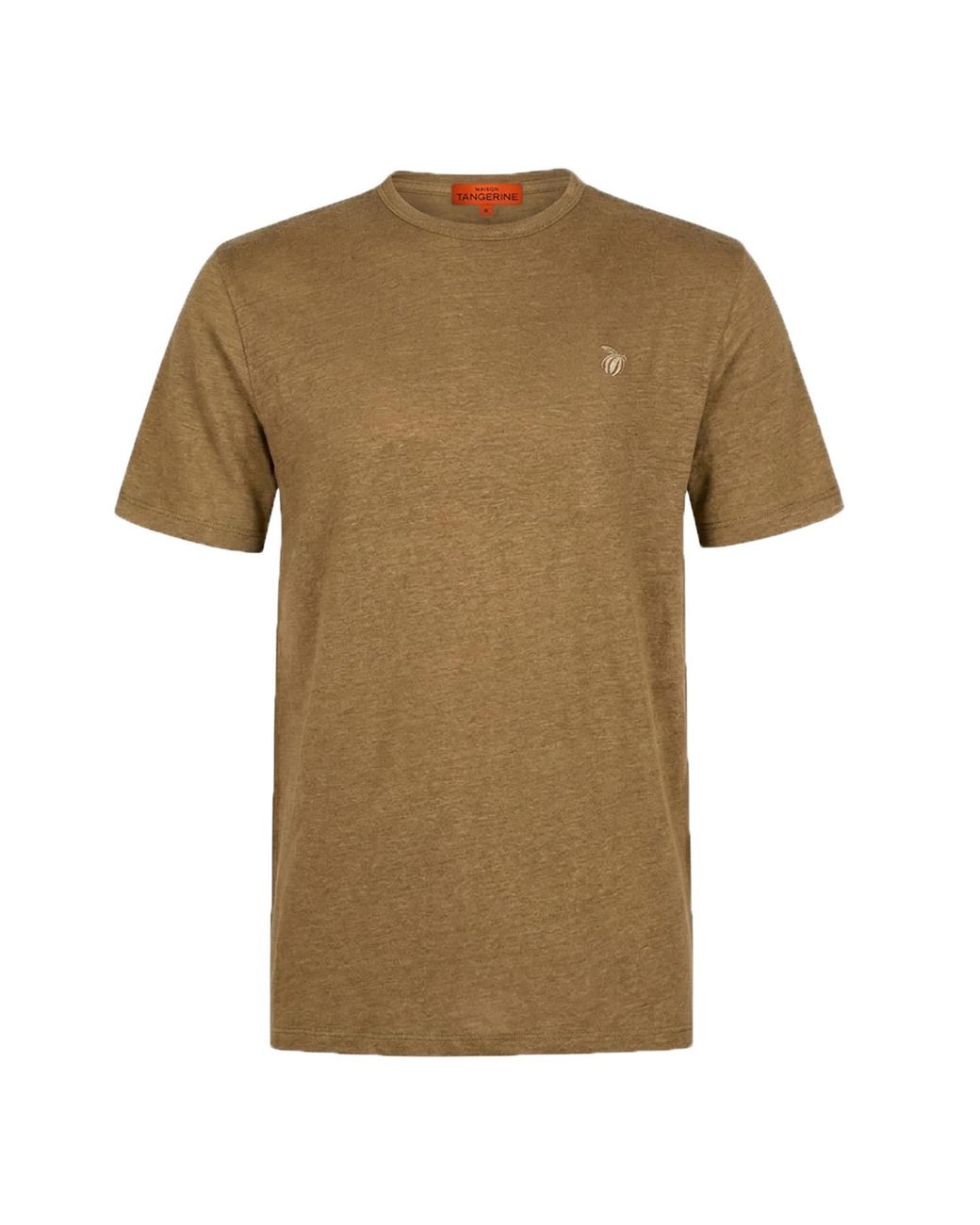 Maison Tangerine Green Neutrals Linen T-Shirt For for men