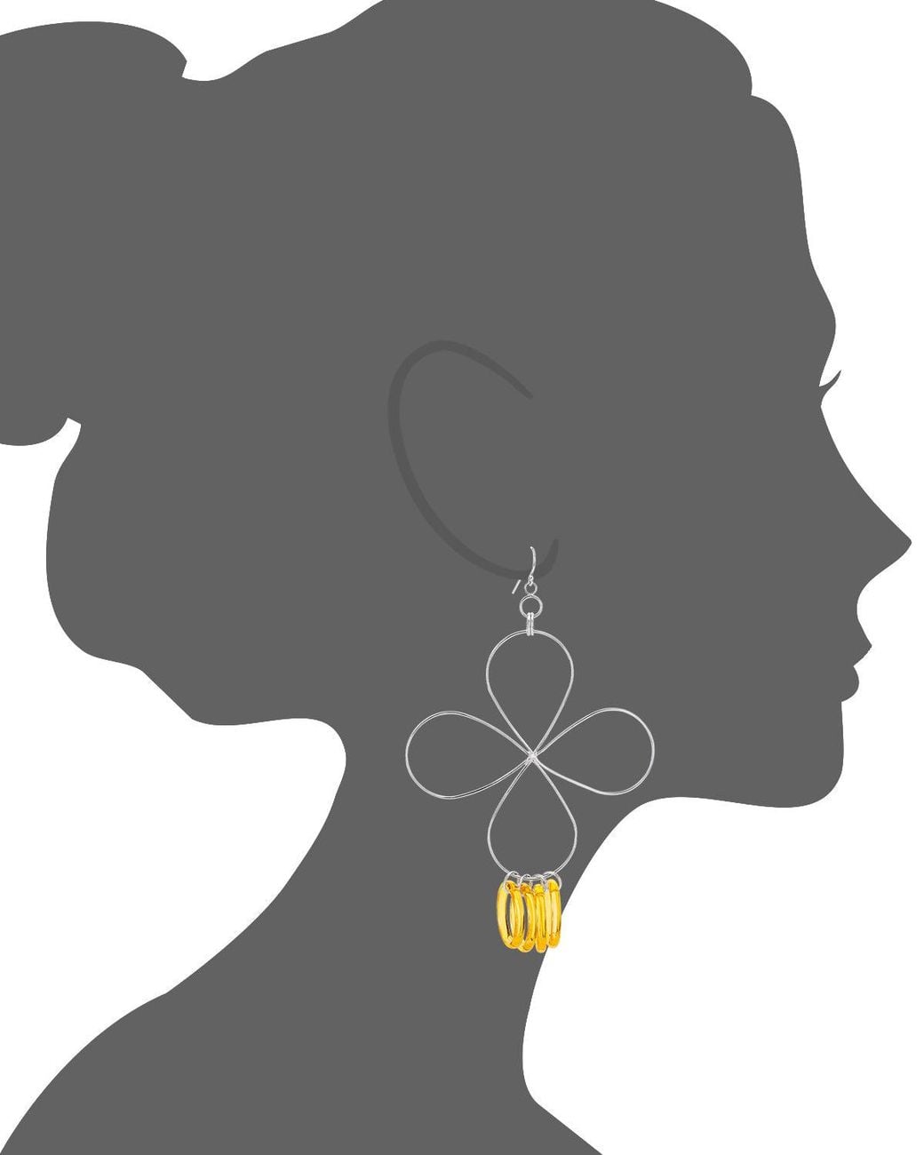 Gold & Honey Metallic Flower Drop Earrings