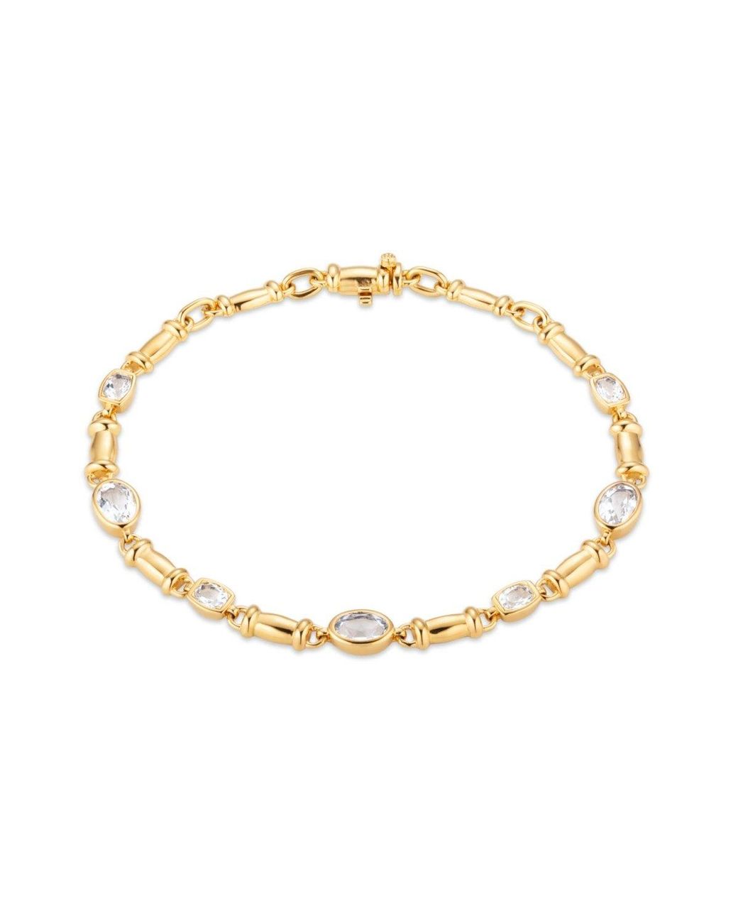 Lulu B London Metallic Topaz Gemstone Chain Bracelet