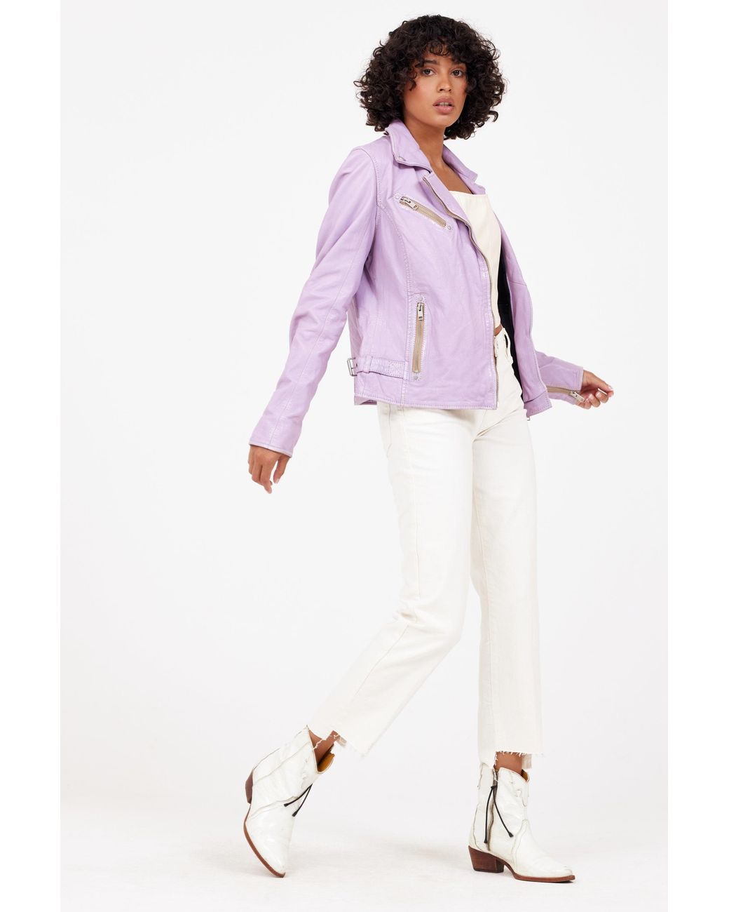Mauritius Purple Moto Leather Jacket Sofia Digital