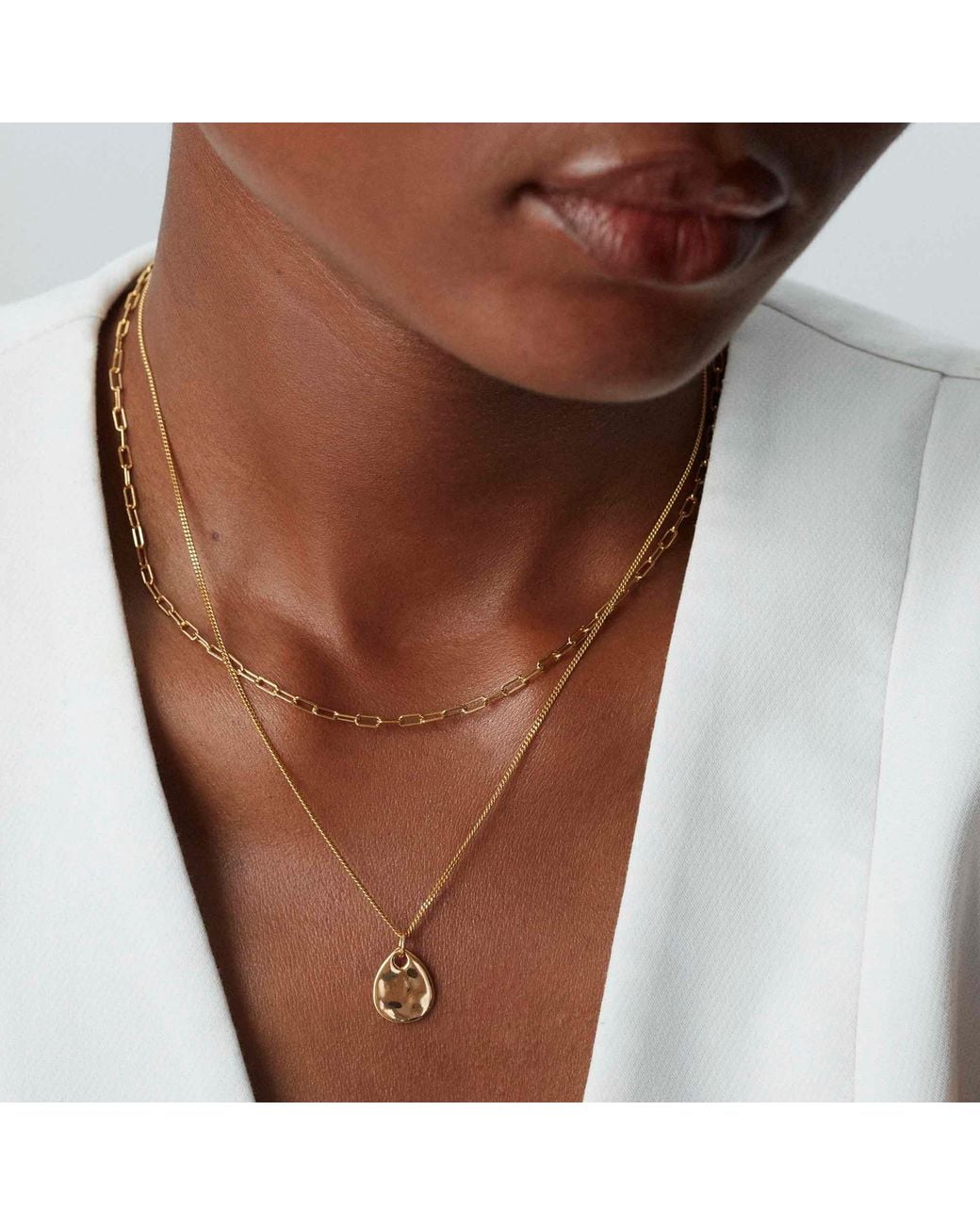Muru Metallic Mini Paperclip Necklace