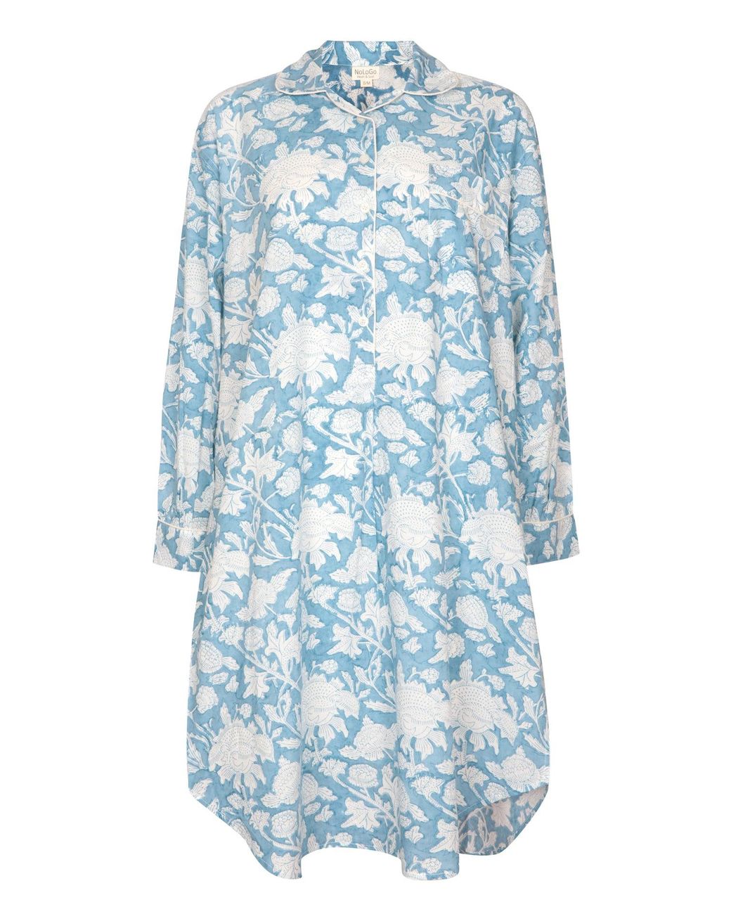 NoLoGo-chic Pink Hand Printed Nightshirt- Hibiscus